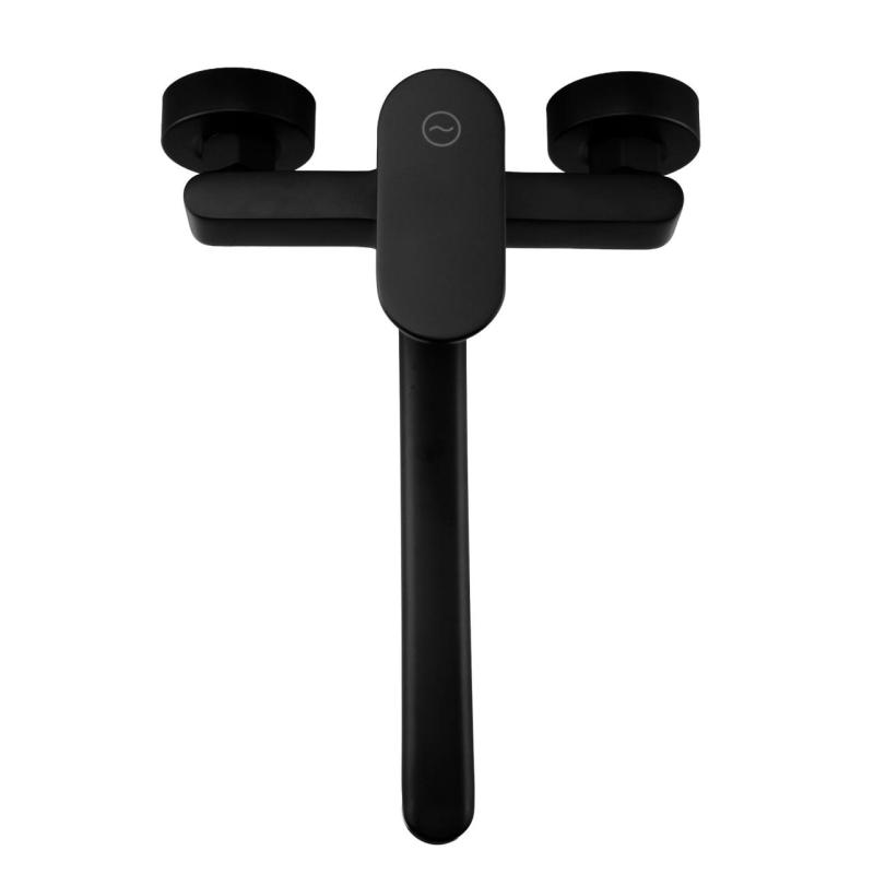 Aquanello Casa Jednopáková kuchyňská nástěnná baterie černá s výtokem 25 cm BL-1425-CS