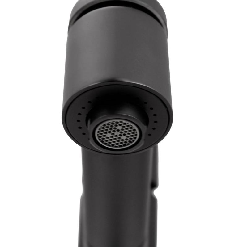 Aquanello Voss Kitchen mixer tap Black with pull-out spout and spray function BL-7200-VS