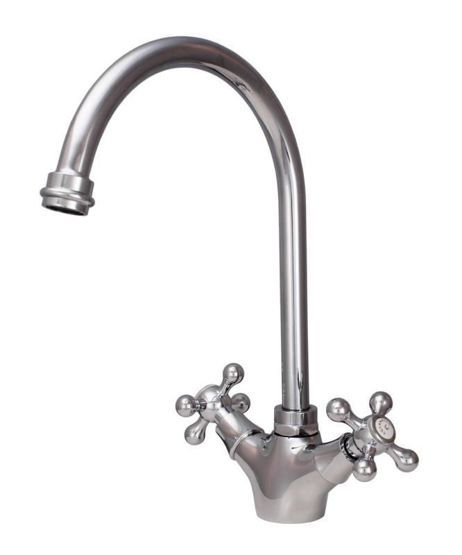 Aquanello Heritage Ascot Klasická kuchyně Nostalgický kuchyňský kohoutek Chrom s kulatým výtokem CR-4003-HA