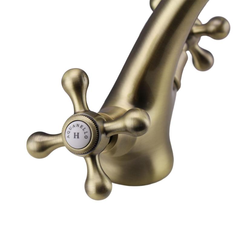 Aquanello Heritage Ascot Klasická nostalgická umyvadlová baterie Bronz BN-4101-HA
