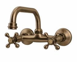Aquanello Heritage Ascot Klasická kuchyňská nástěnná baterie s horním výtokem, bronzová BN-4110-HA
