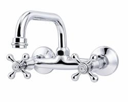 Aquanello Heritage Ascot Klasická kuchyňská nástěnná baterie s horním výtokem, chrom CR-4110-HA