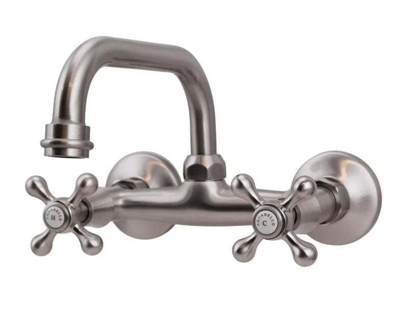 Aquanello Heritage Ascot Klasický kuchyňský nástěnný kohoutek s horním výtokem z nerezové oceli NB-4110-HA