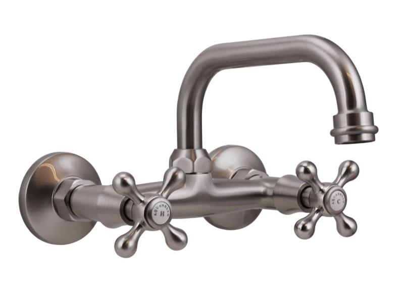 Aquanello Heritage Ascot Klasický kuchyňský nástěnný kohoutek s horním výtokem z nerezové oceli NB-4110-HA