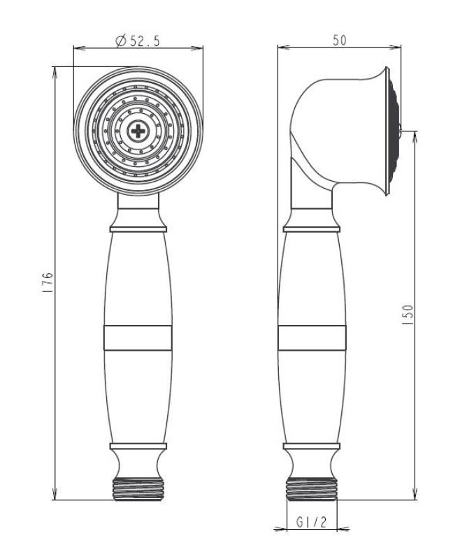 Aquanello Heritage Collection Klasická ruční sprcha z nerezové oceli NB-9001-HC