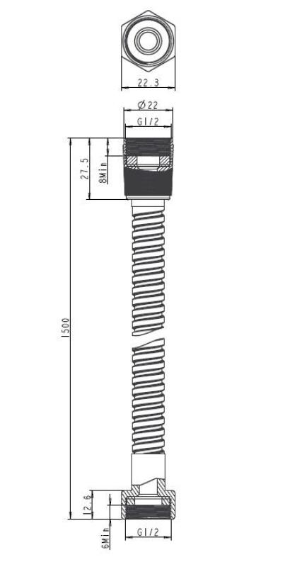 Aquanello Heritage Collection Sprchová hadice  150 cm Bronz BN-9002-HC