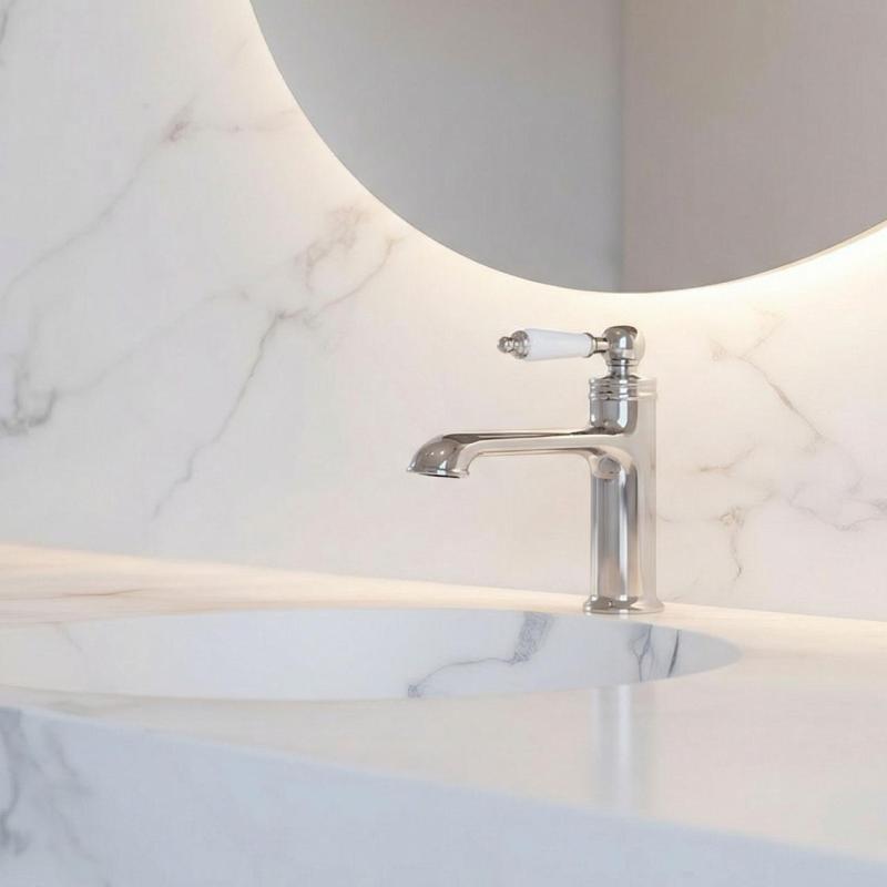 Aquanello Heritage Manor Klasická nostalgická umyvadlová baterie Chrom CR-1001-HM