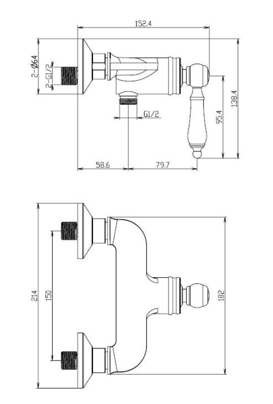 Aquanello Heritage Manor Klasická sprchová baterie z nerezové oceli NB-2001-HM