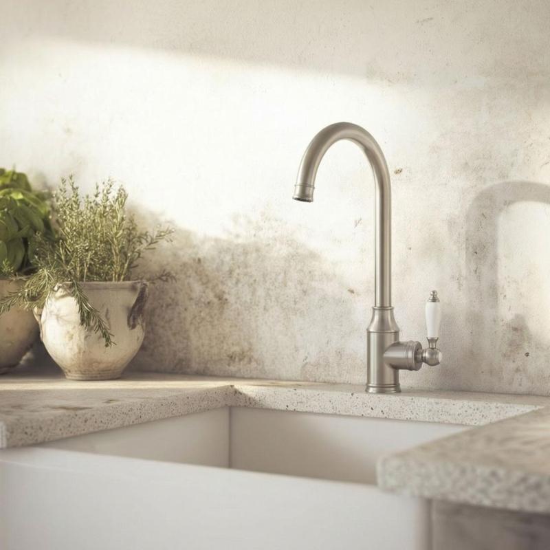 Aquanello Heritage Manor Klasická kuchyně Nostalgická kuchyňská baterie z nerezové oceli NB-9001-HM