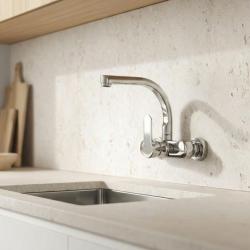 Aquanello Casa Kuchyňský nástěnný kohoutek s horním výtokem Chrom CR-1003-CS