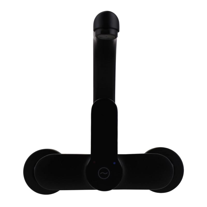 Aquanello Casa Kuchyňský nástěnný kohoutek s horním výtokem, černý BL-1003-CS