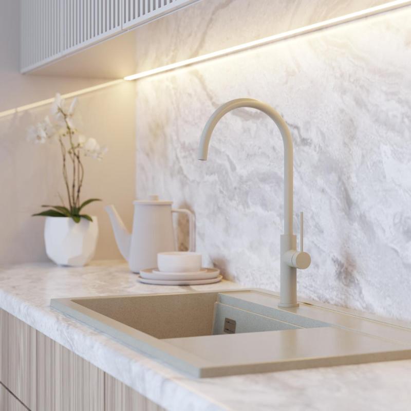 Graniteland Vira Slim Kuchyňská baterie v béžové barvě s otočným výtokem 1208972622