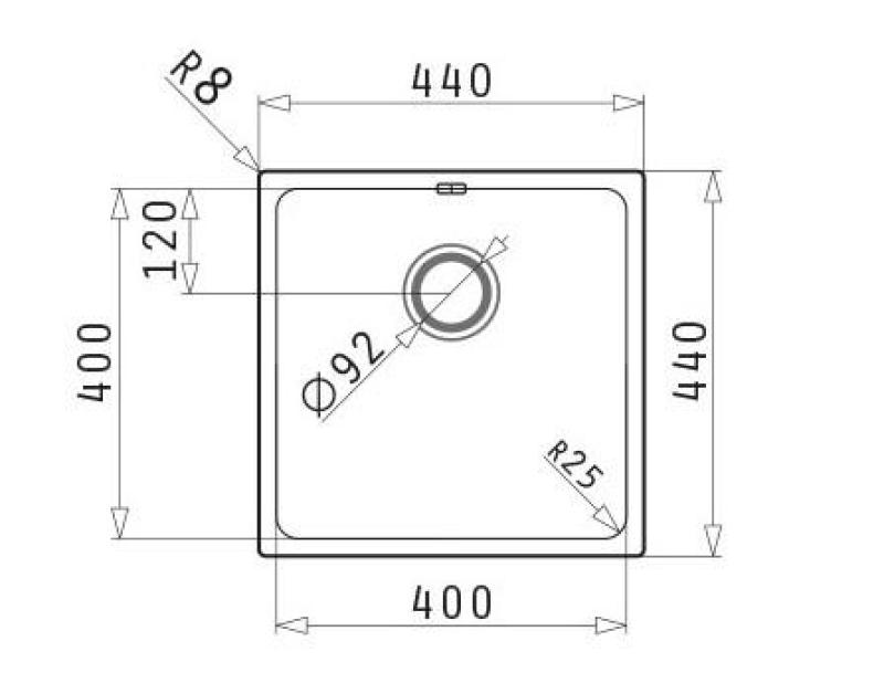 PM Lydia Nerezový dřez 40 x 40 cm, pro montáž pod desku, zapuštěnou montáž a montáž na desku 1208972639