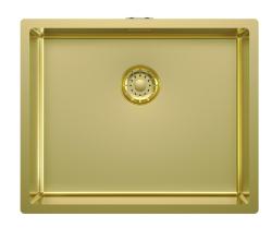 Pure.Sink Comfort Zlatý dřez s PVD povrchovou úpravou, rozměry 50 × 40 cm, poloměr 10 mm, pro vestavbu, zapuštěnou montáž i povrchovou montáž, PCM5040-60