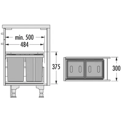 Odpadkový koš Hailo tandem Universal 2331