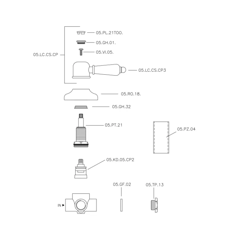 Huber Croisette Přepínací ventil Chrom 1/2 653.CS01H.CR