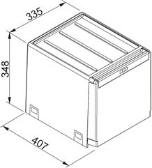 Franke Cube 40 odpadkový systém ruční ovládání, koše 2 x 14 litrů 1340039330