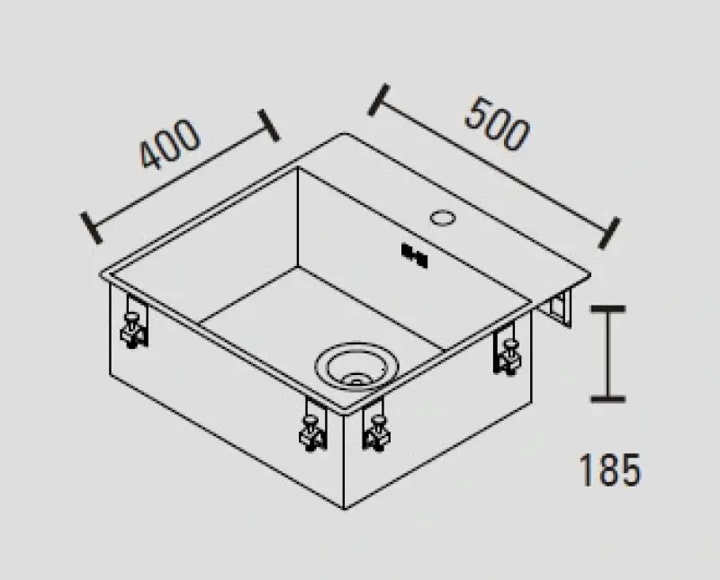 ABK Baronga nerezový dřez 54x53 cm s otvorem na baterii pro plochou montáž BAR50FKVI