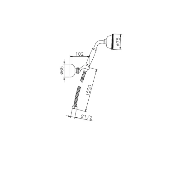 Huber viktoriánská ruční sprcha s držákem, chrom 63.03H.CR