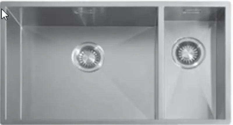 ABK Baronga velká jeden a půl 1,5 nerezová dřez 50x40+20x40 cm Vestavba pod desku a na desku BAR5020FVI